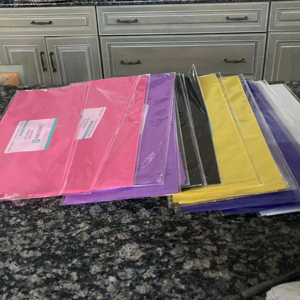 CELEBRATE IT ASSORTED COLORED TISSUE PAPER 18 PACKAGES NWT